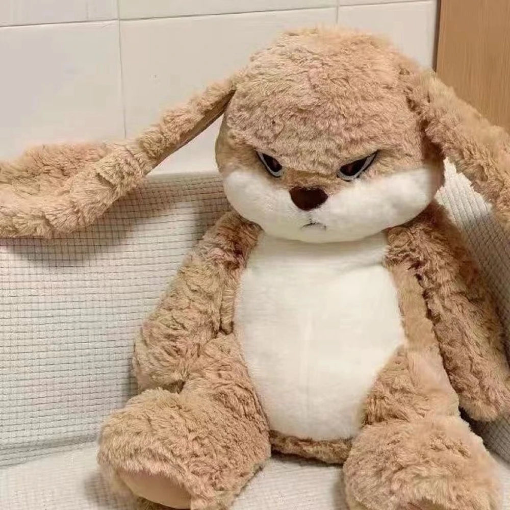 35CM Cute Long Ears Bunny Plush Toy Long Hair Large Seeping Pillow Rabbit Animal Doll to Give Children Christmas Birthday Gift