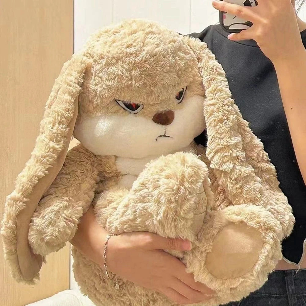 35CM Cute Long Ears Bunny Plush Toy Long Hair Large Seeping Pillow Rabbit Animal Doll to Give Children Christmas Birthday Gift